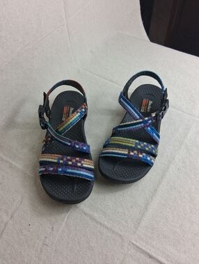 Skechers Reggae Sew Me Boho Woven Strappy Slingback Sandals Size 7 - 7.5